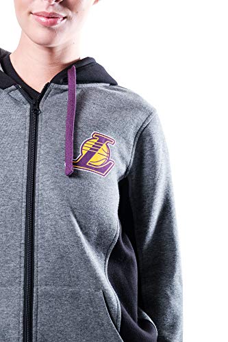 Ultra Game Women's NBA Standard Full Zip Hoodie Sweatshirt Dime Jacket, Heather Charcoal, Large FUL1485F