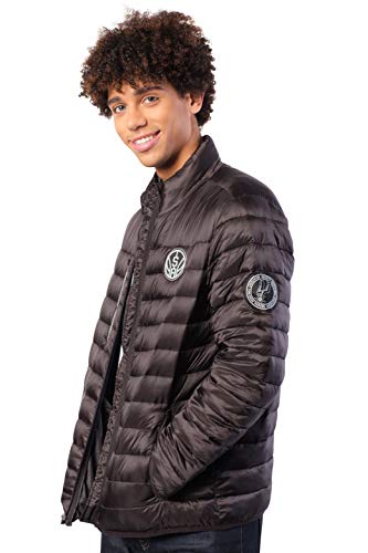 Ultra Game NBA San Antonio Spurs Mens Lightweight Packable Puffer Down Jacket, Black, XX-Large
