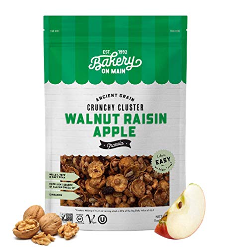 Bakery On Main Gluten Free Non GMO Granola, Walnut Raisin Apple, 11 Ounce (Pack of 6), (600)