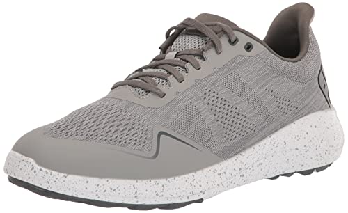 FootJoy Men's FJ Flex Golf Shoe, Heather Grey/Black, 9.5