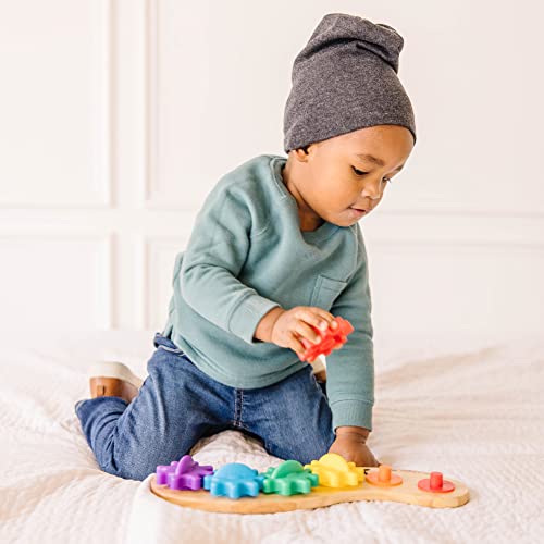 Melissa and Doug Rainbow Caterpillar Gear Toy With 6 Interchangeable Gears - For Toddlers And Babies