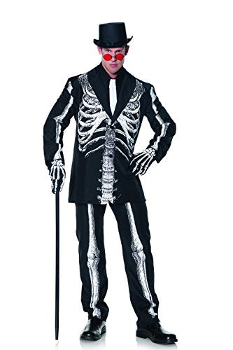 Underwraps Men's Plus-Size Bone Daddy Skeleton Suit Costume, Black and White, XX-Large