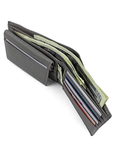 Timberland mens Genuine Leather Rfid Blocking Passcase Security Wallet Billfold, Charcoal, One Size US