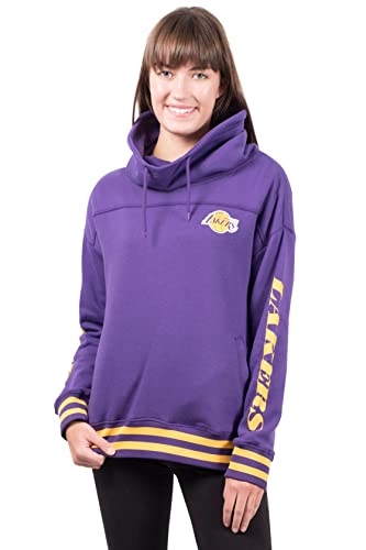 Ultra Game NBA Los Angeles Lakers Womens Quarter Zip Fleece Pullover Sweatshirt with Zipper, Team Color, X-Large