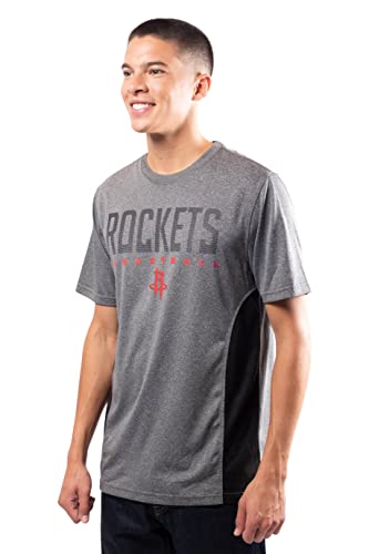 Ultra Game NBA Houston Rockets Mens Active Tee Shirt, Charcoal Heather, X-Large