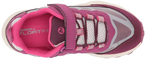 Merrell Moab Speed Low Alternative Closure Waterproof Hiking Sneaker, Grey/Berry, 4 US Unisex Big Kid