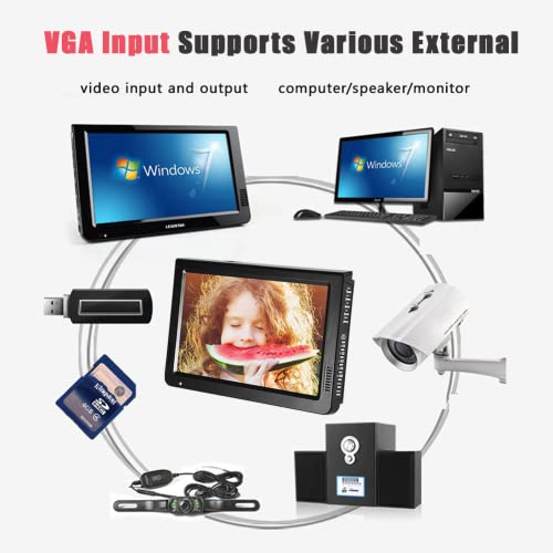 Eboxer 10 inch Portable TV ATSC Digital Television 16:9 TFT LED 1080P HDMI Video Player with USB/TF Card Slot Built in Rechargeable Battery for Home Car Outdoor Travel (01)