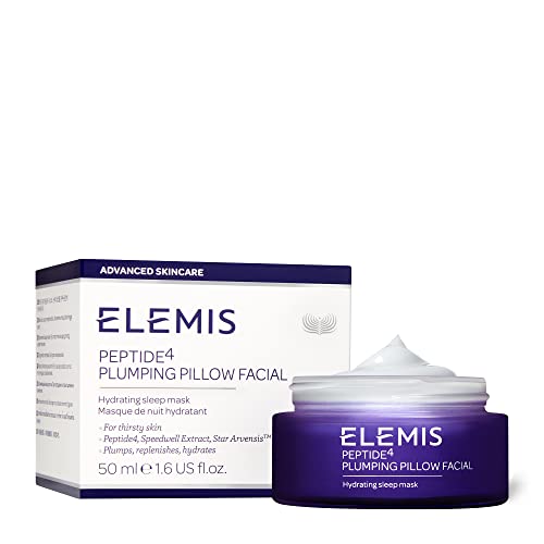 ELEMIS Peptide4 Plumping Pillow Facial | Cooling Gel Sleep Mask Refreshes, Replenishes and Rehydrates for Radiant, Well-Rested Skin Overnight |1.7 Fl Oz (Pack of 1)
