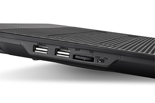 Thermaltake Massive 14 Steel Mesh Panel Dual 140mm Blue LED Fan Adjustable Speed Control 10'-17' Device Notebook Cooling Pad CL-N001-PL14BU-A