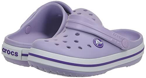 8 Toddler Crocs Unisex-Child Crocband Clogs (Todder Shoes), Lavender/Neon Purple