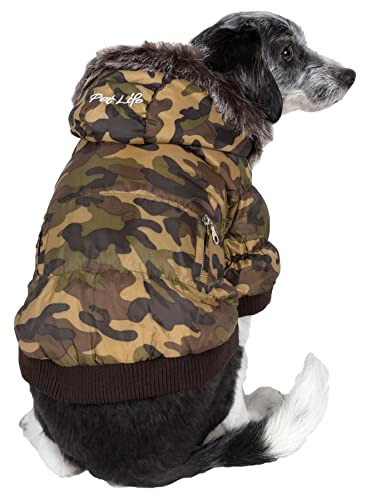 Pet Life Classic Metallic Winter Dog Coat with Zippered Removable Fur Hood - Dog Jacket Features 3M Thinsulate Insulation Warming Technology - Dog Clothes Sizing fits Small, Medium and Large Dogs