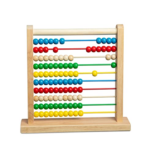 Melissa and Doug Abacus - Classic Wooden Educational Counting Toy With 100 Beads