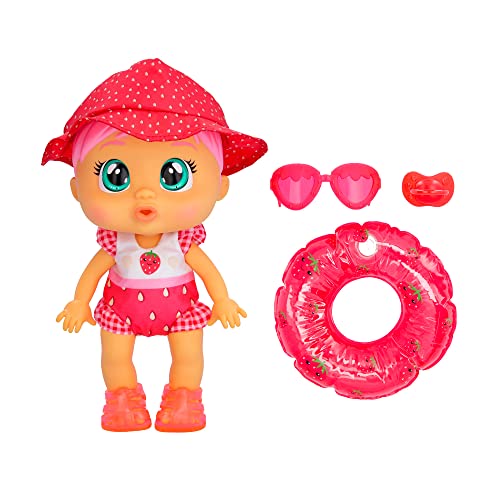 Cry Babies Fun n' Sun Ella 10' Baby Doll with a Strawberry Themed Swimsuit Plus 6 Accessories - Ages 18+ Months