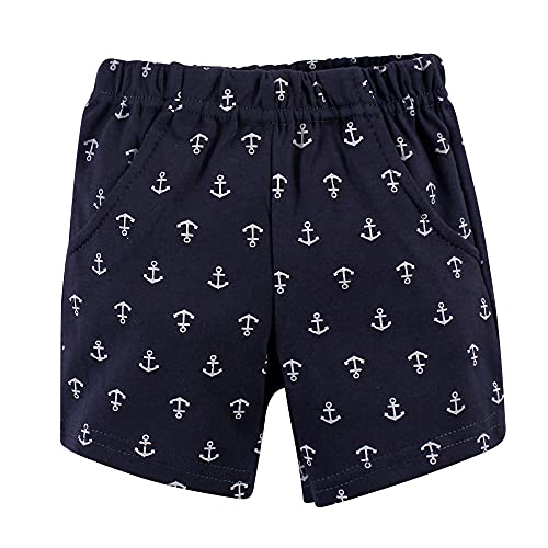 Hudson Baby baby boys Cotton Bodysuit, Shorts and Shoe Layette Set, Blue Sailor Whale, 6-9 Months US