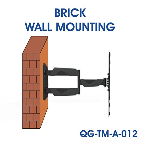 QualGear Qg-TM-A-012 Universal Ultra Slim Low Profile Articulating Wall Mount for 23-55 Inches LED TVs, Black [UL Listed]