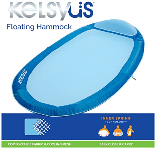 Kelsyus Spring Float Hammock Pool Lounge Chair, Light Blue
