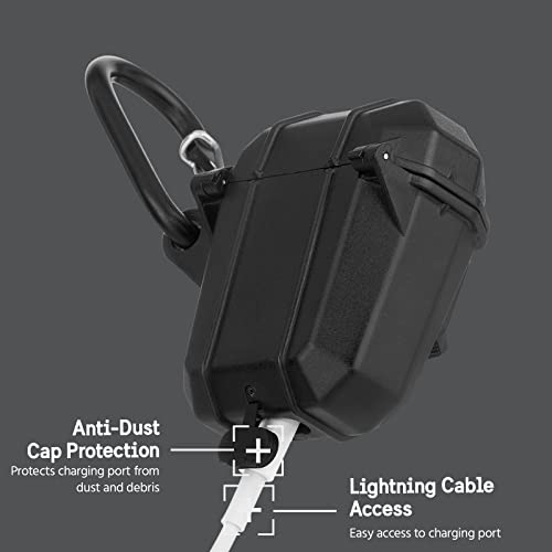 PELICAN - Marine Series Case - Compatible with AirPods 1-2 - Waterproof - Military Drop Protection - Black