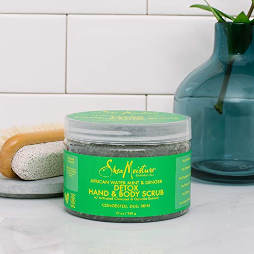 SheaMoisture African Wild Water Mint Detox and Stimulate Hand and Body Scrub, 12 Ounce (Pack of 1)