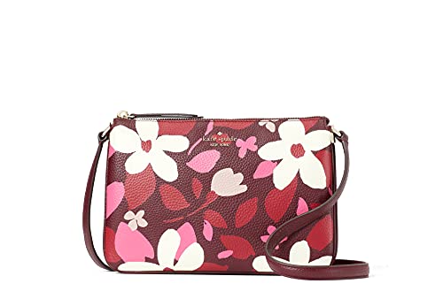 Kate Spade Jackson Triple Gusset Leather Crossbody Bag Purse Handbag (PINK MULTI)