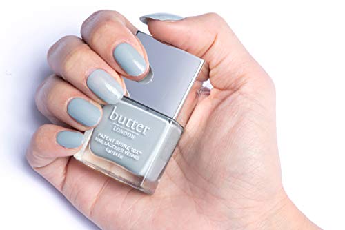 butter LONDON Patent Shine 10X Nail Lacquer, Gel-Like Finish, Chip-Resistant Formula, 10-Free Formula, Cruelty-Free, Polymer Technology, London Fog