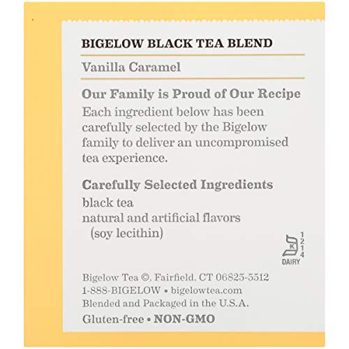 Bigelow Vanilla Caramel Black Tea, Caffeinated, 20 Count (Pack of 6), 120 Total Tea Bags