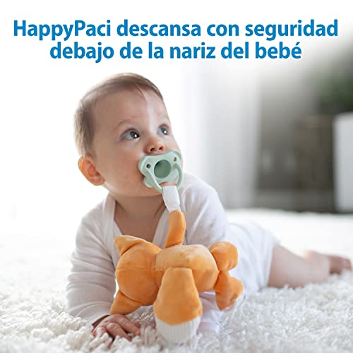 Dr. Brown's Baby Lovey Pacifier Holder and Teether Clip, Lion with White HappyPaci, 100% Silicone, 0-6m