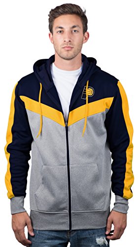 Ultra Game NBA Indiana Pacers Mens Soft Fleece Full Zip Jacket Hoodie, Team Color, Small