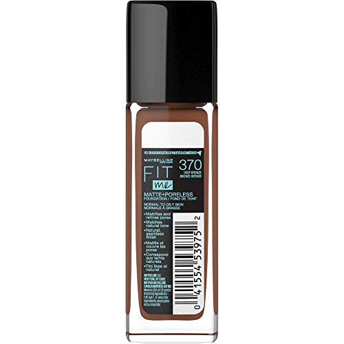 Maybelline Fit Me Matte + Poreless Liquid Oil-Free Foundation Makeup, Deep Bronze, 1 fl; oz