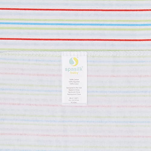 Spasilk Receiving Baby Blanket, 100% Cotton Flannel Blanket, Pack of 4, Blue