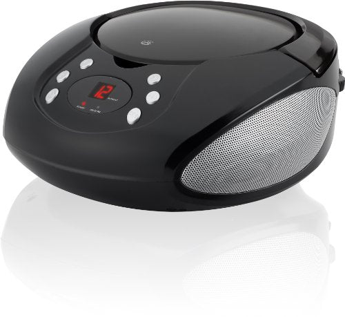 GPX, Inc. Portable Top-Loading CD Boombox with AM/FM Radio and 3.5mm Line In for MP3 Device - Black, Single