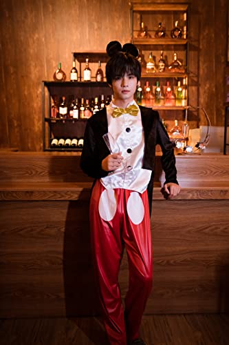 Disney Disguise Mickey Mouse Deluxe Mens Adult Costume, Red/Black/White, X-Large/42-46