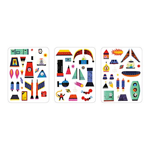 Mudpuppy Rocket Ships Magnetic Build-It Game – Magnetic Toys for Ages 4+, Fun and Compact Travel Activity for Kids, Includes 60+ Magnets and Durable Storage Tin