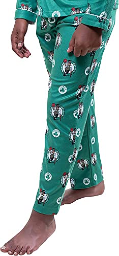 Ultra Game NBA Boston Celtics Youth 2 Piece Soft Tee Shirt and Lounge Pants Sleepwear Loungewear Pajama Set, Team Color, 14/16