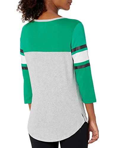 Ultra Game NBA Boston Celtics Womens T-Shirt Raglan Baseball 3/4 Long Sleeve Tee Shirt, Team Color, Large