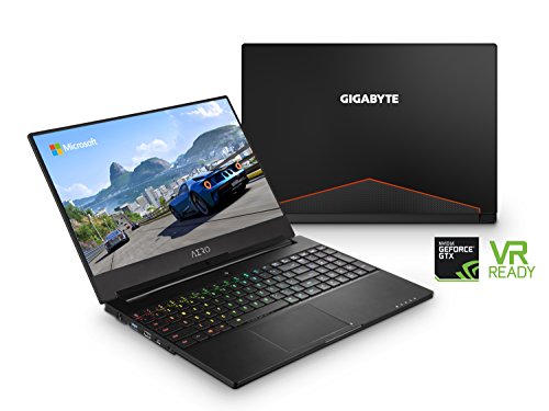GIGABYTE Aero 15W v8-BK4 15' Ultra Slim Gaming Laptop 144Hz FHD X-Rite i7-8750H, GeForce GTX 1060, 16G RAM, 512GB SSD, Metal Chassis, RGB Keyboard