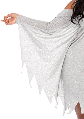 Leg Avenue Women's Casual Jersey Shirt Dress, Grey Ghost, 3X / 4X