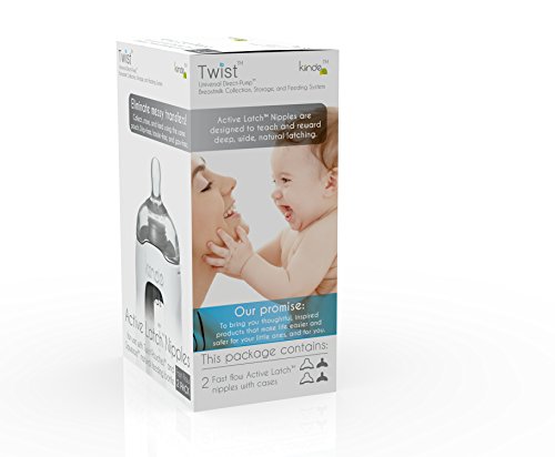 Kiinde Twist Active Latch Nipples for Breast Milk - Fast Flow (2 Pack)