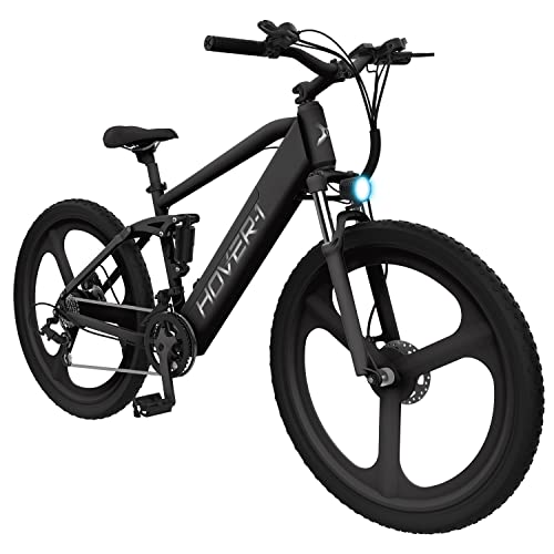 Hover-1 Instinct Electric Bike with 350W Motor, 15 mph Max Speed, 26” Tires, and 40 Miles of Range E-Bike, Black