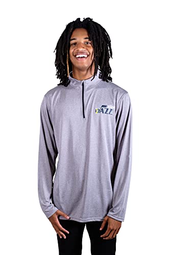 Ultra Game NBA Men's Quarter Zip Long Sleeve Pullover T-Shirt