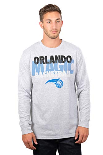Ultra Game NBA Orlando Magic Mens Supreme Long Sleeve Pullover Tee Shirt, Heather Gray, Large