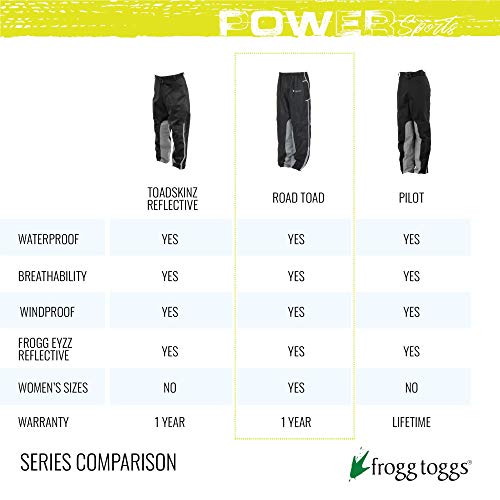 FROGG TOGGS mens Road Toad Reflective Waterproof Rain Pants, Black, 3X-Large US