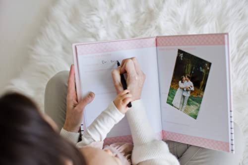 Pearhead Hello Beautiful First 5 Years Baby Memory Book with 3x3 Photo Insert, Baby Girl Keepsake Gift, Gift For New And Expecting Moms, 50 Fill In Pages, Pink