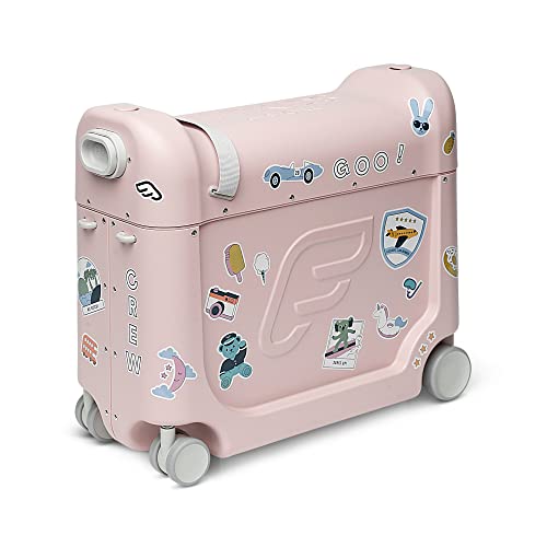 JetKids by Stokke BedBox, Pink Lemonade - Kid's Ride-On Suitcase and In-Flight Bed - Help Your Child Relax and Sleep on the Plane - Approved by Many Airlines - Best for Ages 3-7
