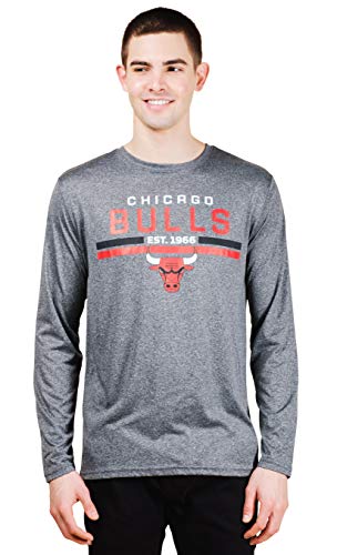 Ultra Game NBA Men's Active Long Sleeve Pullover T-Shirt Charcoal Heather Medium
