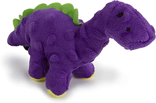 goDog Dinos Bruto Just for Me Squeaker Plush Pet Toy for Dogs and Puppies, Soft and Durable, Tough and Chew Resistant, Reinforced Seams - Purple, Mini