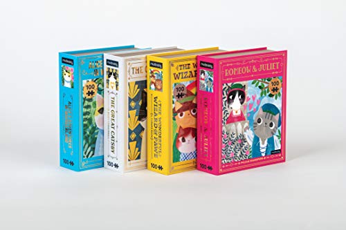 Mudpuppy Alice’s Adventures in Whiskerland Bookish Cats Puzzle, 100 Pieces, 10.75” x 13.5” – Jigsaw Puzzle for Ages 6 and Up, Features an Adorable Cat Portrait of Alice with Foil Embellishments