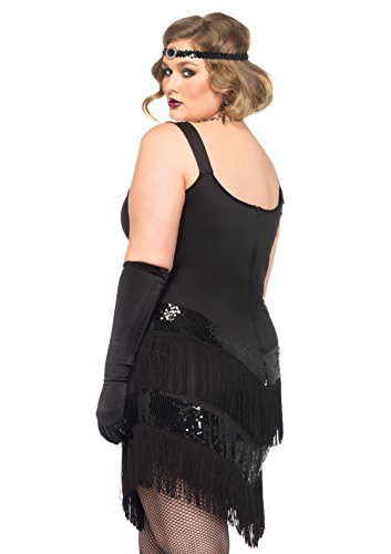 Leg Avenue womens Plus Glamour Flapper Adult Sized Costume, Black/Silver, 2X US