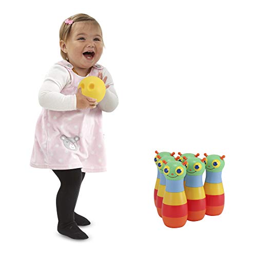 Melissa and Doug Sunny Patch Happy Giddy Bowling Set With 6 Pins, Bowling Ball, and Storage Bag