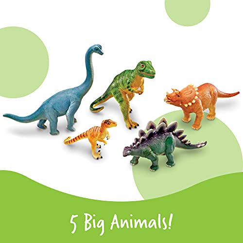 Learning Resources Jumbo Dinosaurs - 5 Pieces, Ages 3+ Toddler Learning Toys, Dinosaurs for Toddlers, Dinosaurs Figures, Kids' Play Dinosaur