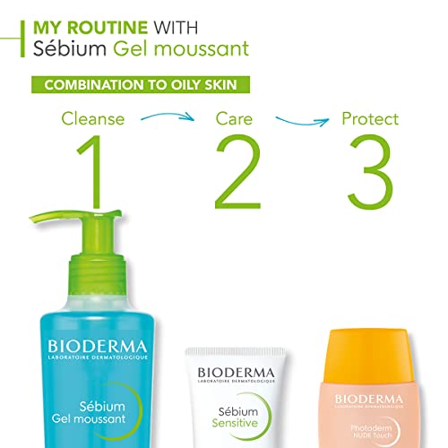 Bioderma - Sébium Foaming Gel - Face and Body Cleanser - Foaming Face Wash - Face Cleanser for Combination to Oily Skin